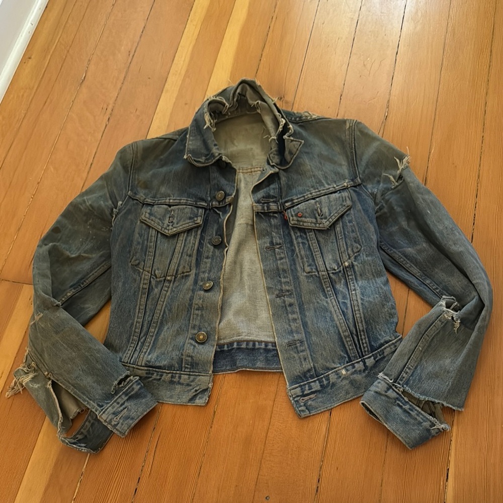 Levi's Vintage Orange Label Distressed Blue Denim Jacket